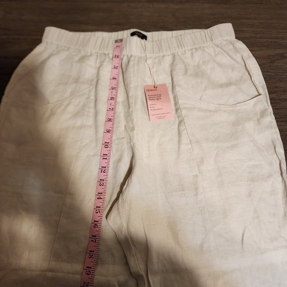 Quince 100% European Linen Tapered Ankle Pant NWT Khaki XL - Picture 3 of 7